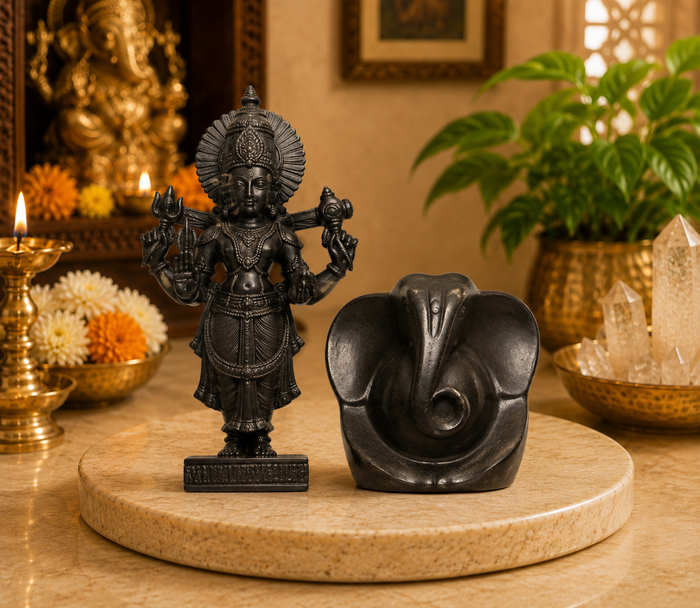Ganesh Lakshmi Pyrite Idols