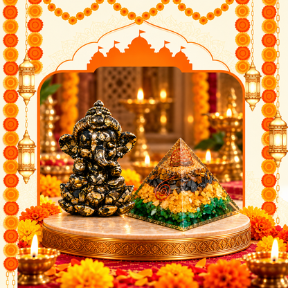 Money Magnet Pyramid & Pyrite Ganesha Combo