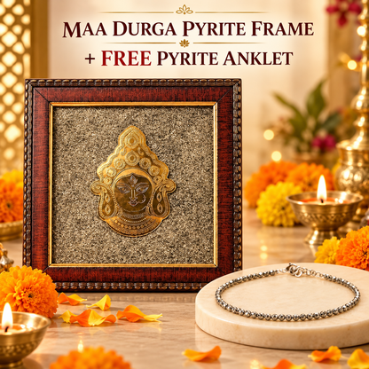 Maa Durga Pyrite Frame With FREE Pyrite Anklet