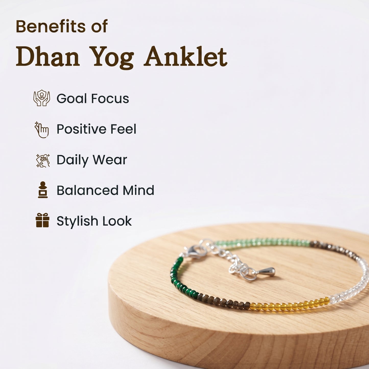 Dhan Yog Anklet with FREE Pyrite stone