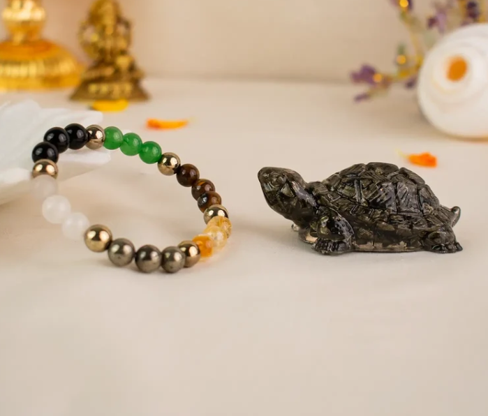 Dhan Lakshmi Bracelet with Vastu Pyrite Tortoise