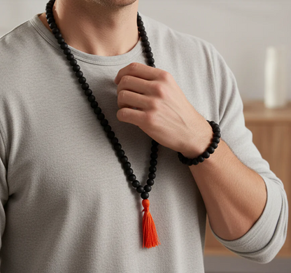 Karungali Malai and Bracelet Combo – Traditional Protection, Positivity & Spiritual Strength