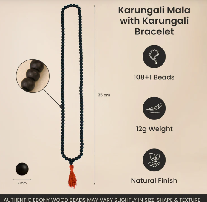 Karungali Malai and Bracelet Combo – Traditional Protection, Positivity & Spiritual Strength