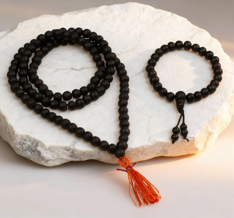 Karungali Malai and Bracelet Combo – Traditional Protection, Positivity & Spiritual Strength