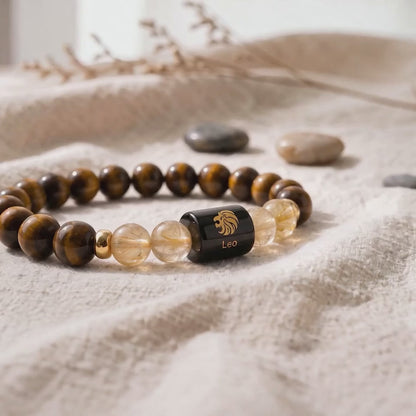 Leo (सिंह राशि) Zodiac Tiger Eye & Citrine Bracelet
