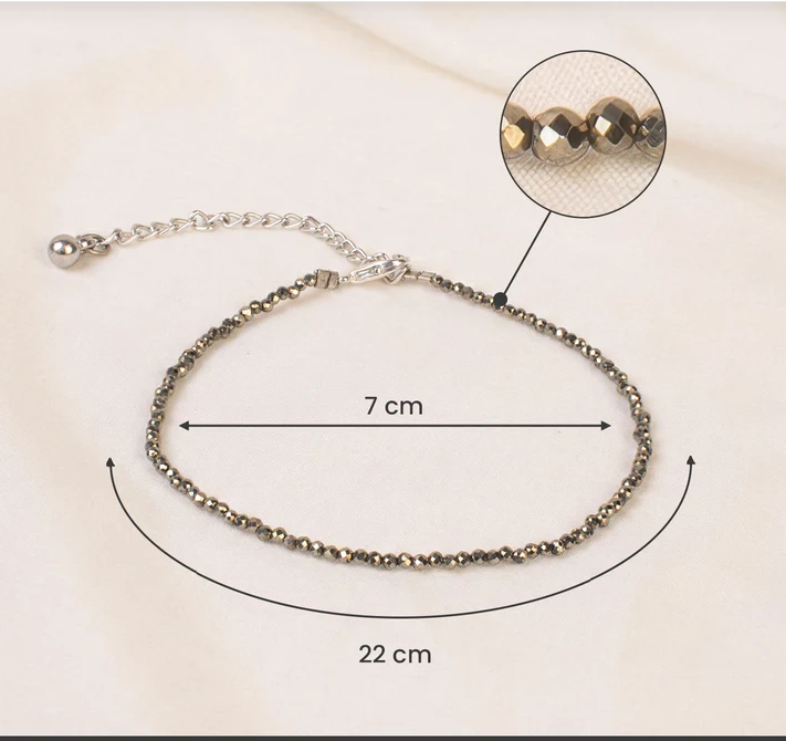 Mahalakshmi Raw Pyrite Anklet with FREE Pyrite stone