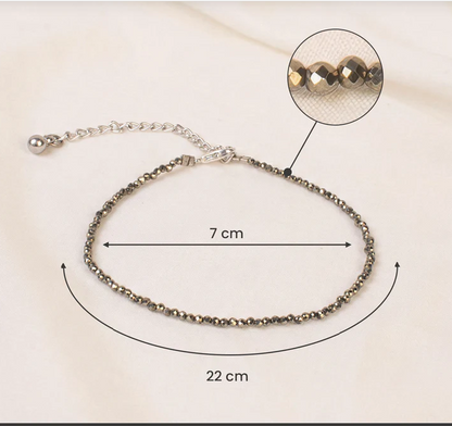 Mahalakshmi Raw Pyrite Anklet with FREE Pyrite stone