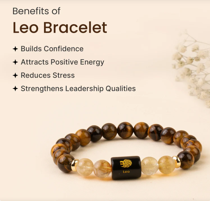 Leo (सिंह राशि) Zodiac Tiger Eye & Citrine Bracelet