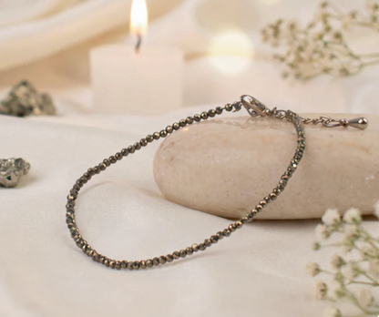 Mahalakshmi Raw Pyrite Anklet with FREE Pyrite stone