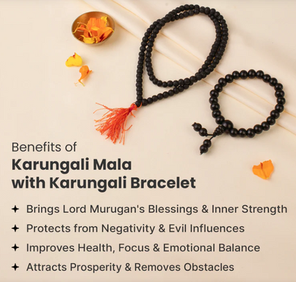 Karungali Malai and Bracelet Combo – Traditional Protection, Positivity & Spiritual Strength